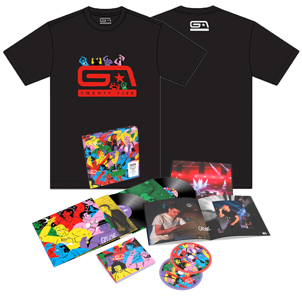 Groove Armada - GA25 Anniversary Boxset Includes Free Photo-BlackRed Twenty Five T-Shirt