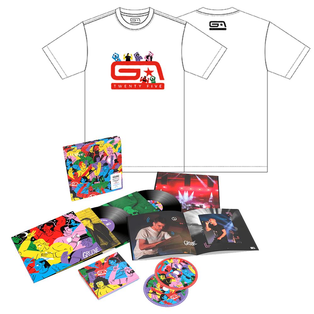 Groove Armada - GA25 Anniversary Boxset Includes Free Photo-WhiteRed Twenty Five T-Shirt