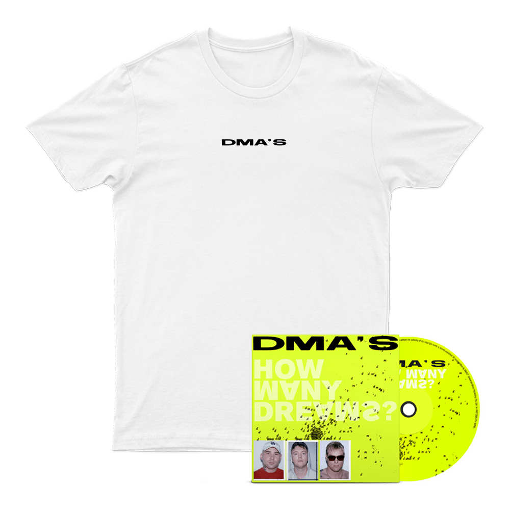 DMA'S - How Many Dreams CD Album-Crumbling Logo White T-Shirt