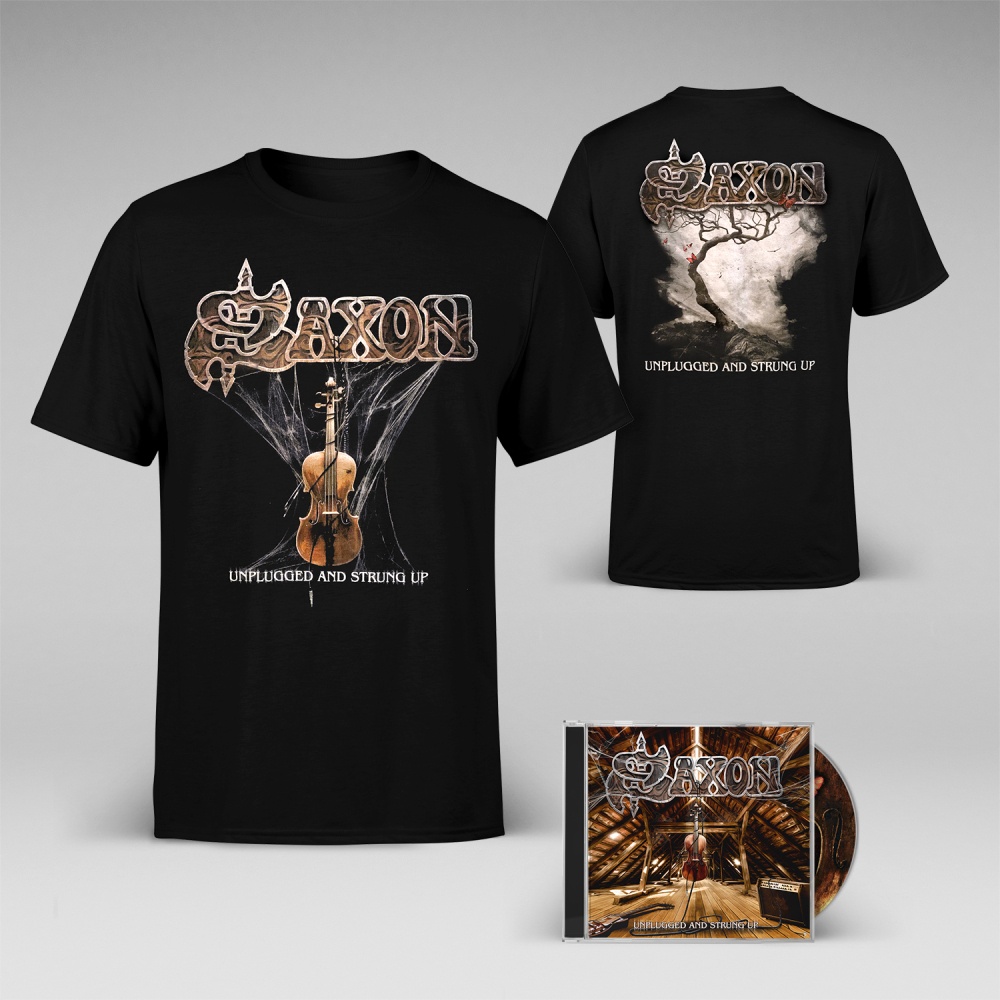 Saxon - Unplugged & Strung Up CD & T-Shirt