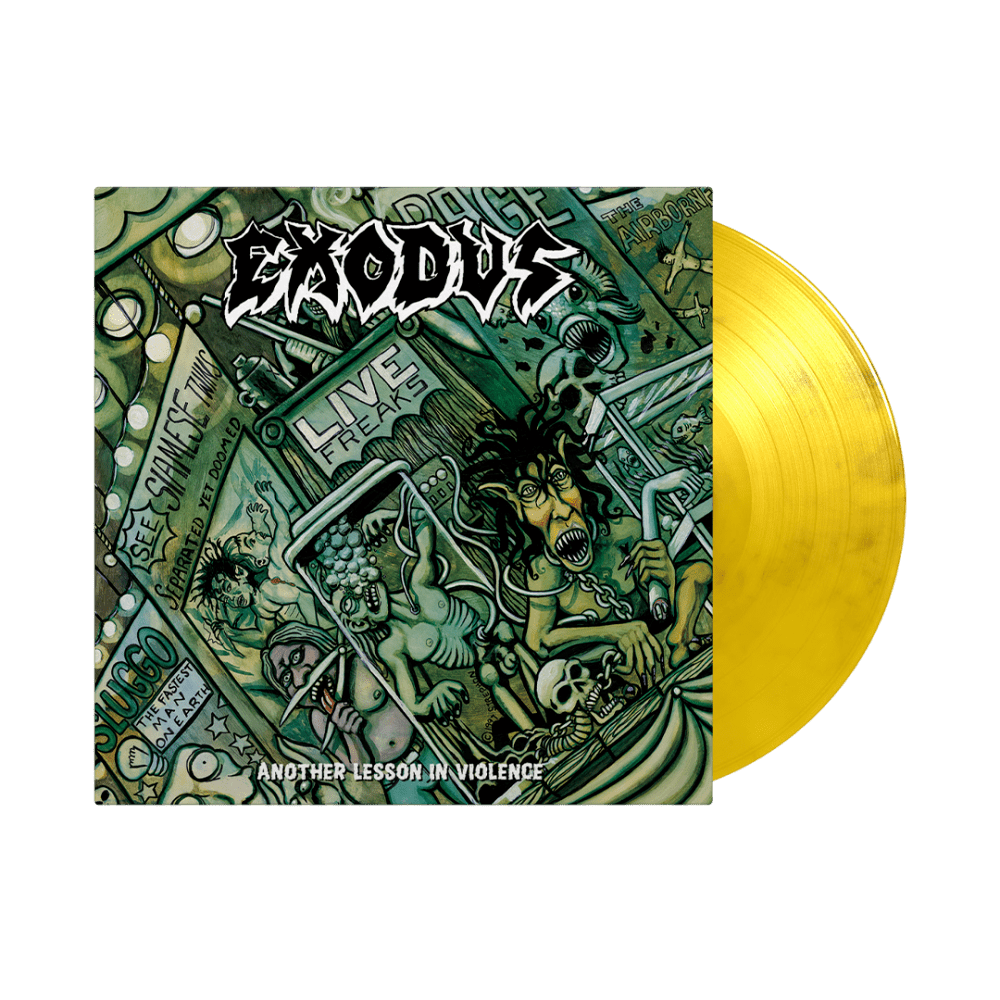 Exodus - Another Lesson In Violence Yellow & Black Marbled Double Heavyweight Vinyl