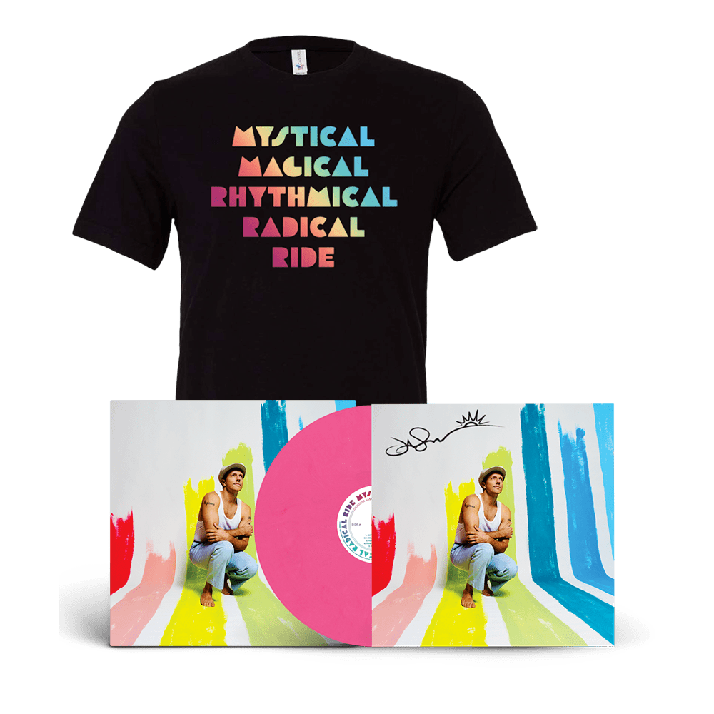 Jason Mraz Tee - Mystical Magical Rhythmical Radical Ride Exclusive Pink Vinyl Inc. Signed Print + Album Tee