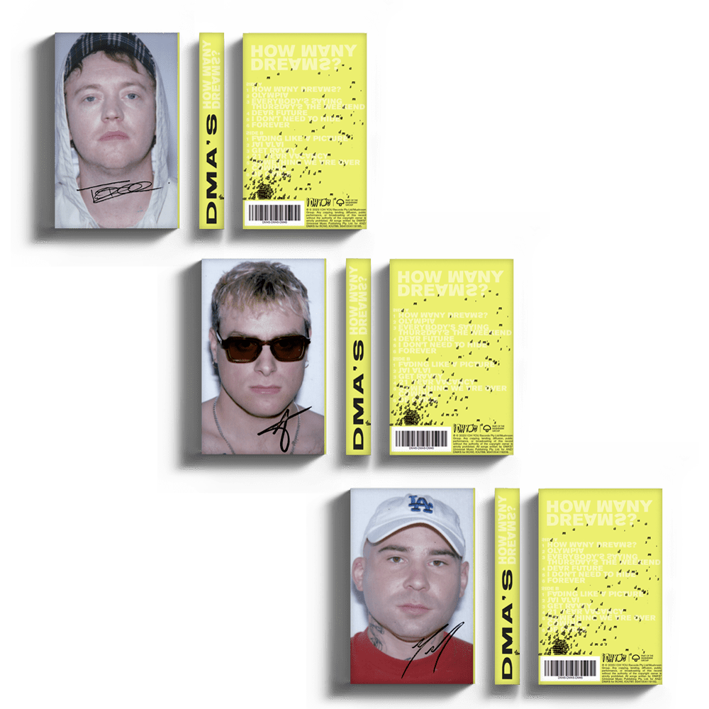 DMA'S - All 3 How Many Dreams Signed Individual Band Member Cassettes