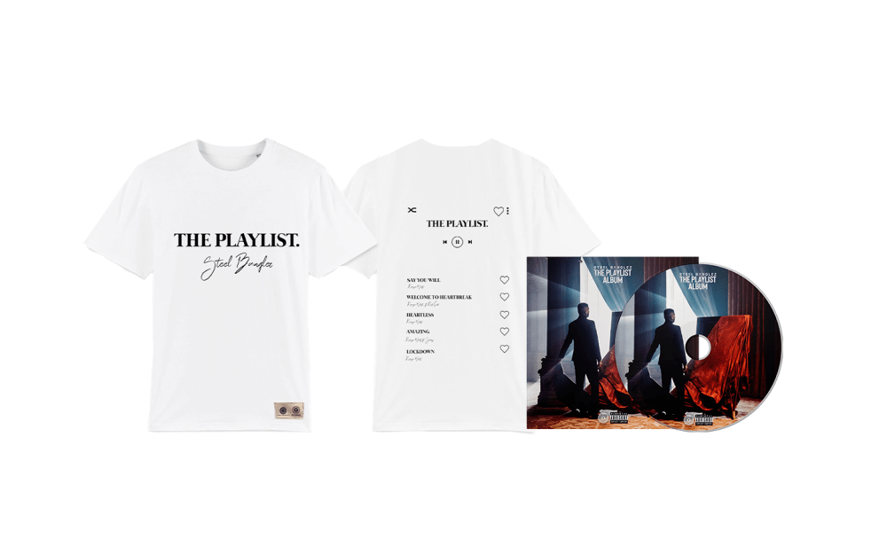 Steel Banglez - The Playlist Album CD + T-Shirt (White)