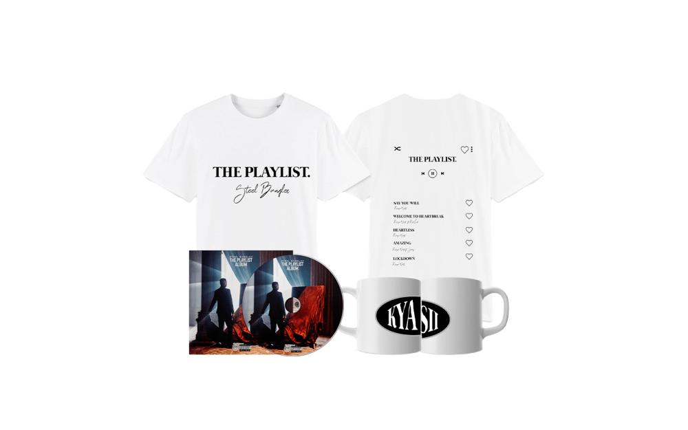 Steel Banglez - The Playlist Album CD + Mug + T-Shirt (White)