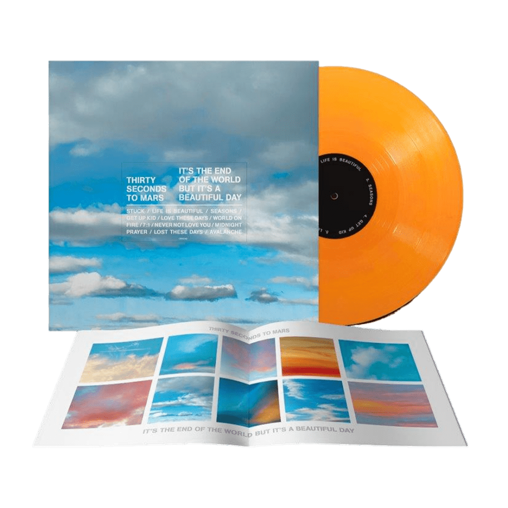 Thirty Seconds To Mars - Its The End Of The World-But Its A Beautiful Day Alt Cover Orange-Litho Print      Vinyl