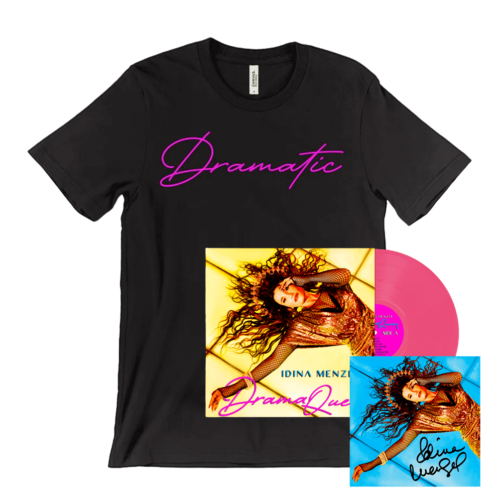 Idina Menzel - Drama Queen Hot Pink Colour Vinyl-Dramatic T-Shirt-Print