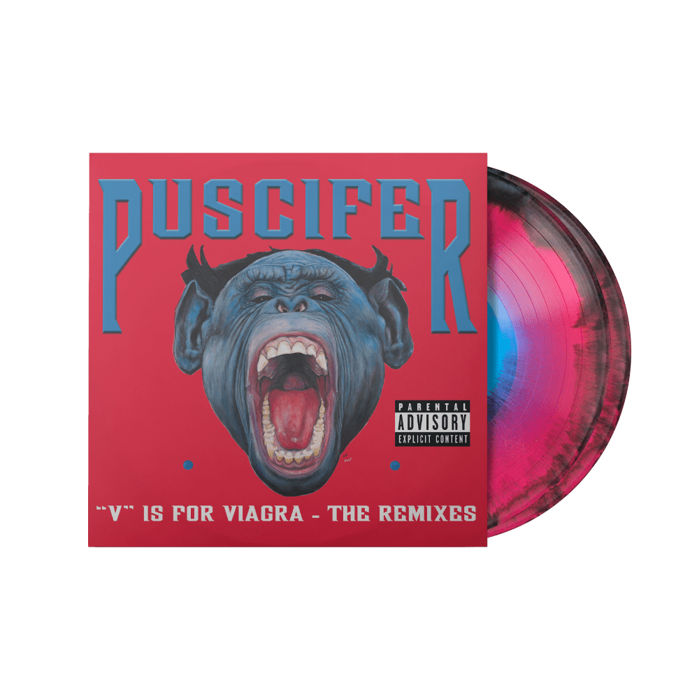 Puscifer - V Is For Viagra- The Remixes Baby Blue-Magenta-& Black 3 Color Smush Double-Vinyl