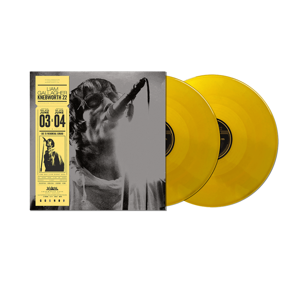 Liam Gallagher Vinyl - Knebworth 22 Sun Yellow Double Vinyl