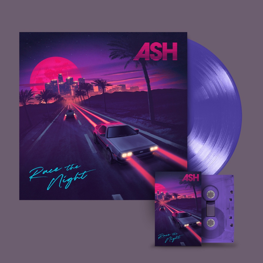 Ash Print – Race The Night Exclusive Limited Edition Purple Coloured Vinyl + Transparent Purple Coloured Cassette Tape with Signed Print