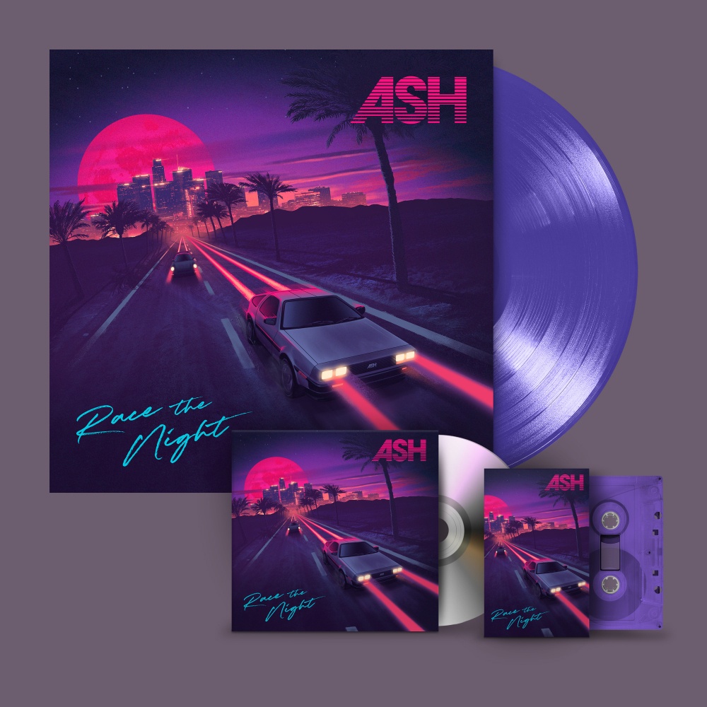 Ash Print - Race The Night Exclusive Limited Edition Purple Coloured Vinyl + CD Album + Transparent Purple Coloured Cassette Tape with Signed Print