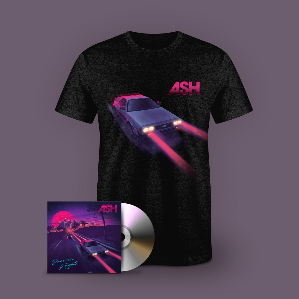 Ash - Race The Night CD Album + Exclusive T-Shirt  with Signed Print