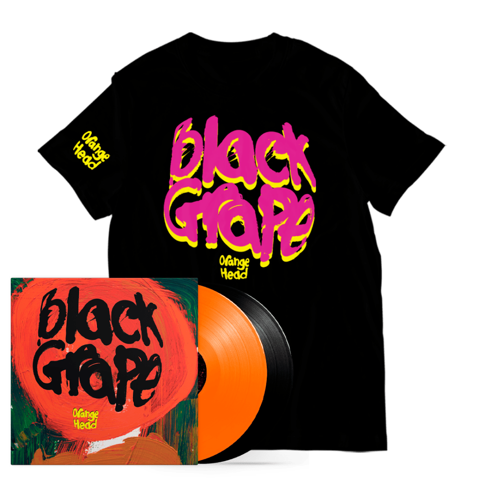 Black Grape - Orange Head Limited Edition Orange & Black 2LP Vinyl-Black T-Shirt-Postcard Set Signed