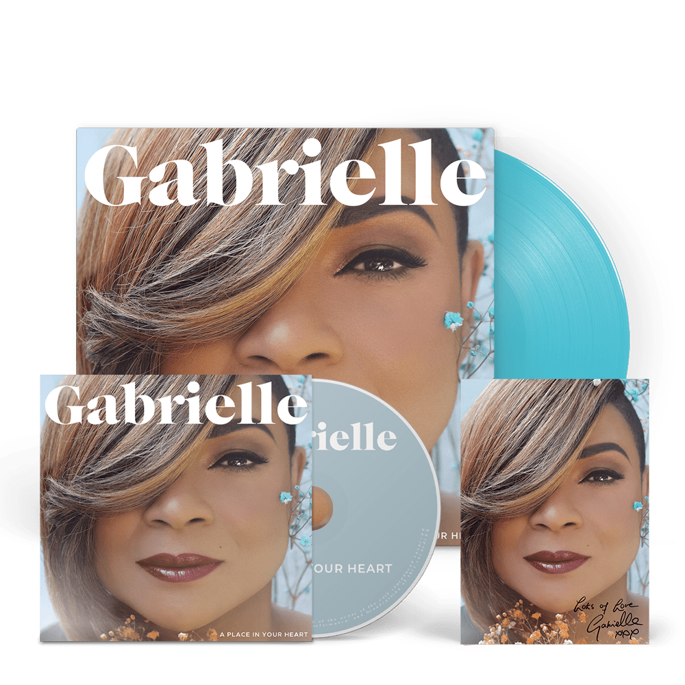 Gabrielle Print - A Place In Your Heart Transparent Curacao Blue Vinyl + CD + Signed Print