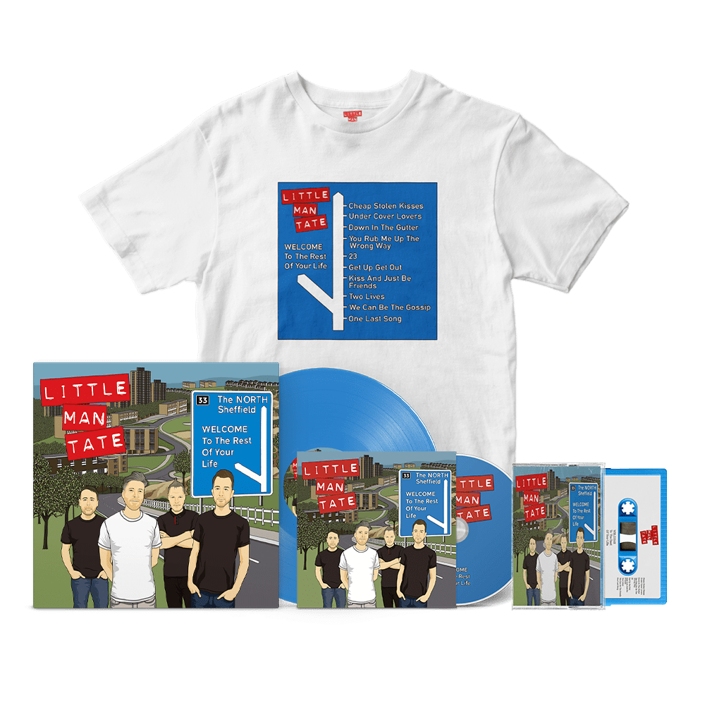 Little Man Tate - Welcome To The Rest Of Your Life Colour Vinyl Signed + CD Signed + Cassette + Road Sign T-Shirt