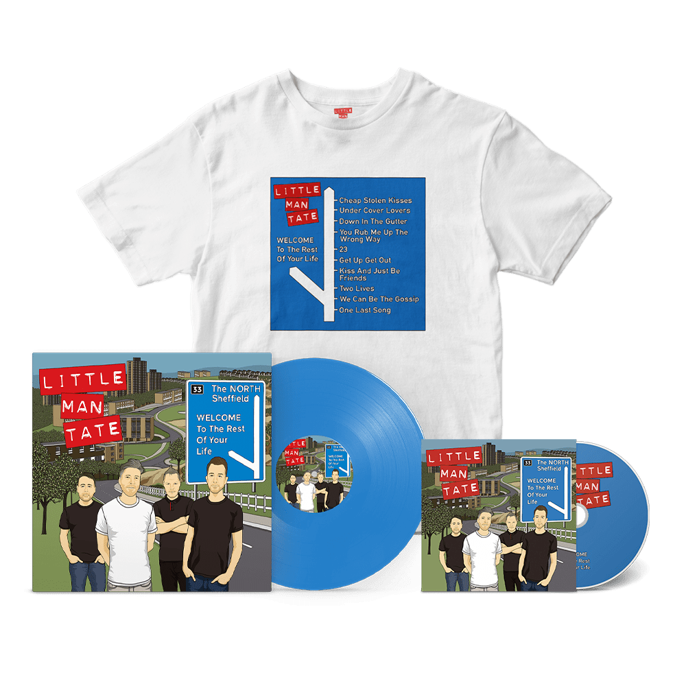 Little Man Tate - Welcome To The Rest Of Your Life Colour Vinyl Signed + CD Signed + Road Sign T-Shirt