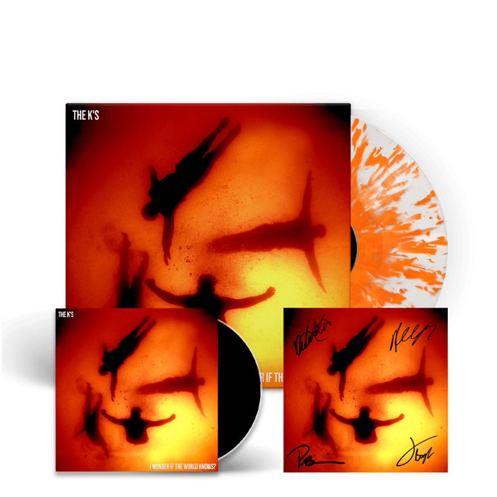 The K's Print - I Wonder If The World Knows Orange Splatter Vinyl + CD + Signed A6 Print