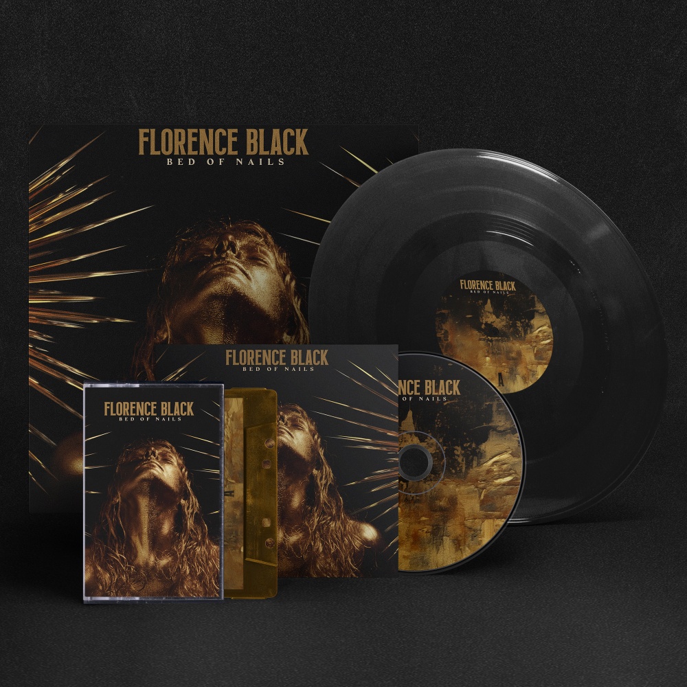 Florence Black - BED OF NAILS 12" VINYL ALBUM + CD ALBUM + GOLD CASSETTE ALBUM WITH EXCLUSIVE SIGNED PRINT