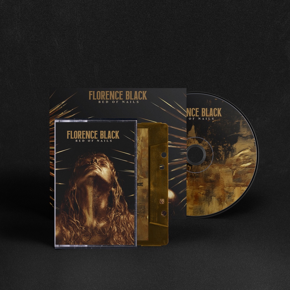 Florence Black PRINT - BED OF NAILS CD ALBUM SIGNED + GOLD CASSETTE ALBUM WITH EXCLUSIVE SIGNED PRINT