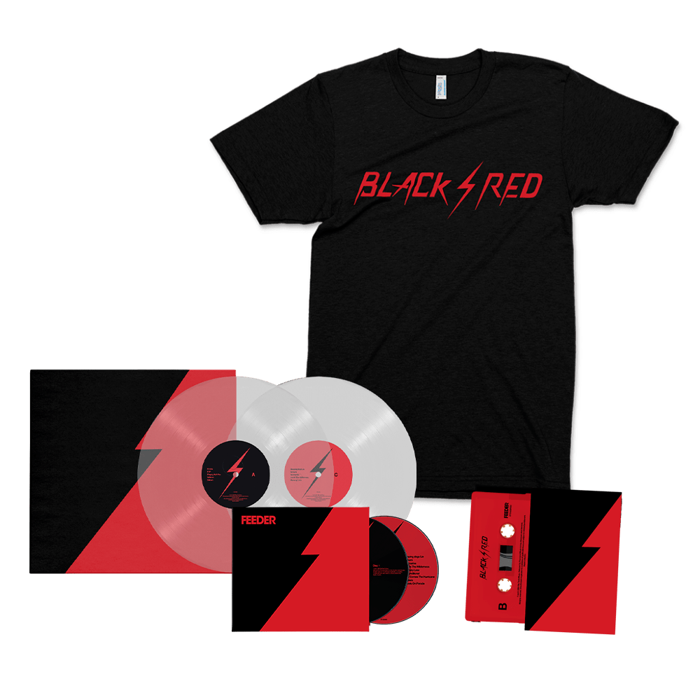 Feeder - Black / Red Double CD (Signed) + Exclusive Clear Heavyweight Double Vinyl (Signed) + Red Cassette + T-Shirt