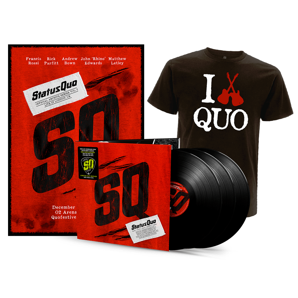 Status Quo - Official Archive Series Vol. 2 - Live In London Triple Vinyl + T-Shirt + Poster