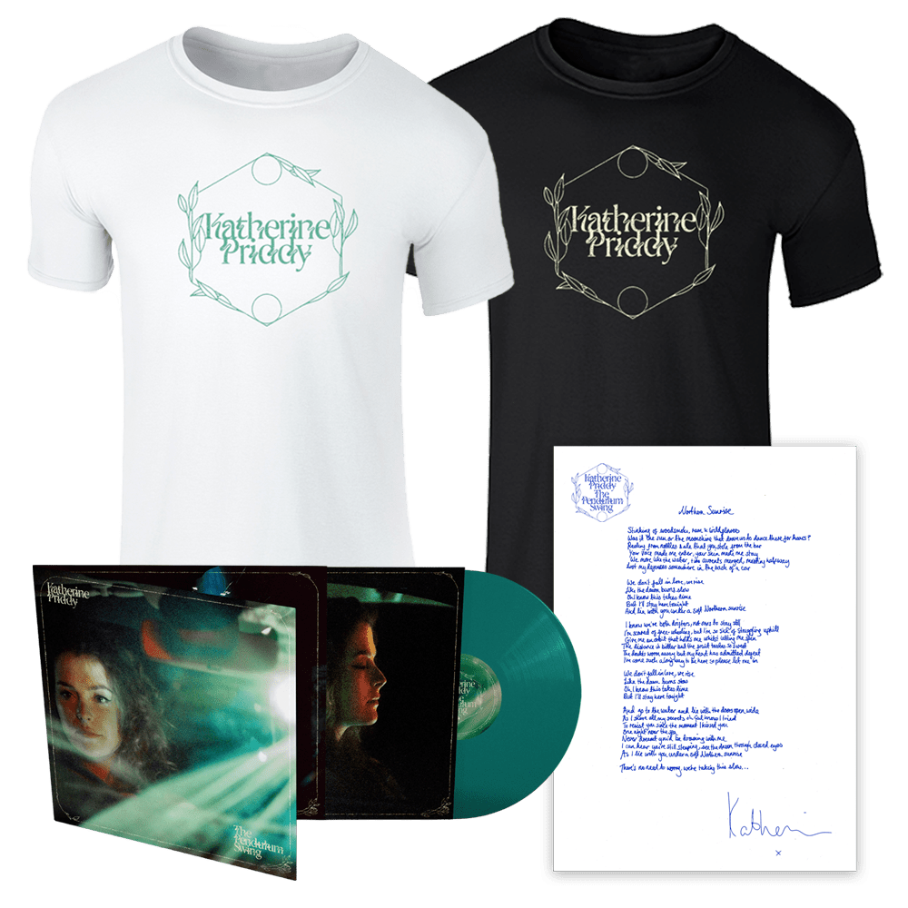 Katherine Priddy Sheet - The Pendulum Swing Vinyl + Logo Tee Includes Free Signed Lyric Sheet