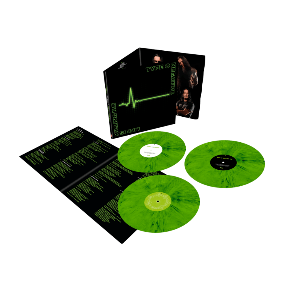 Type O Negative Vinyl - Life Is Killing Me Green & Black Mix Triple Vinyl