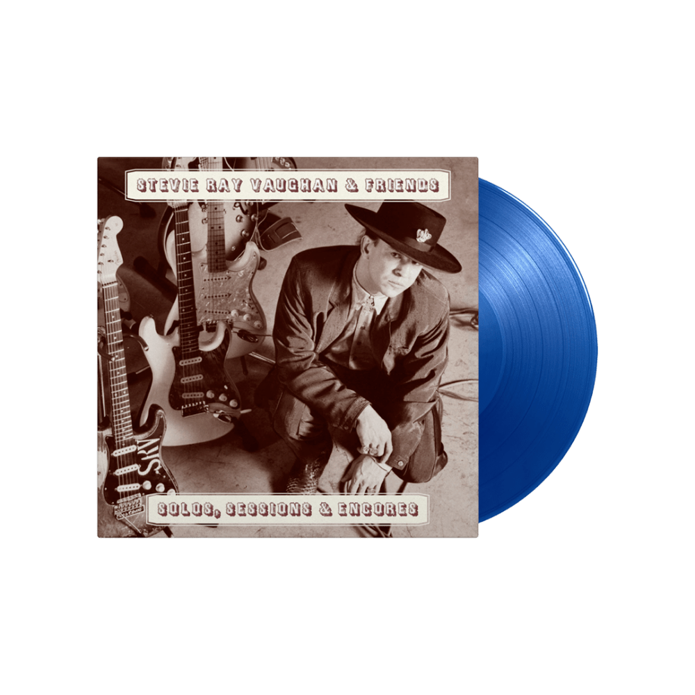 Stevie Ray Vaughan and Friends - Solos-Sessions & Encores Translucent Blue Double Heavyweight Vinyl