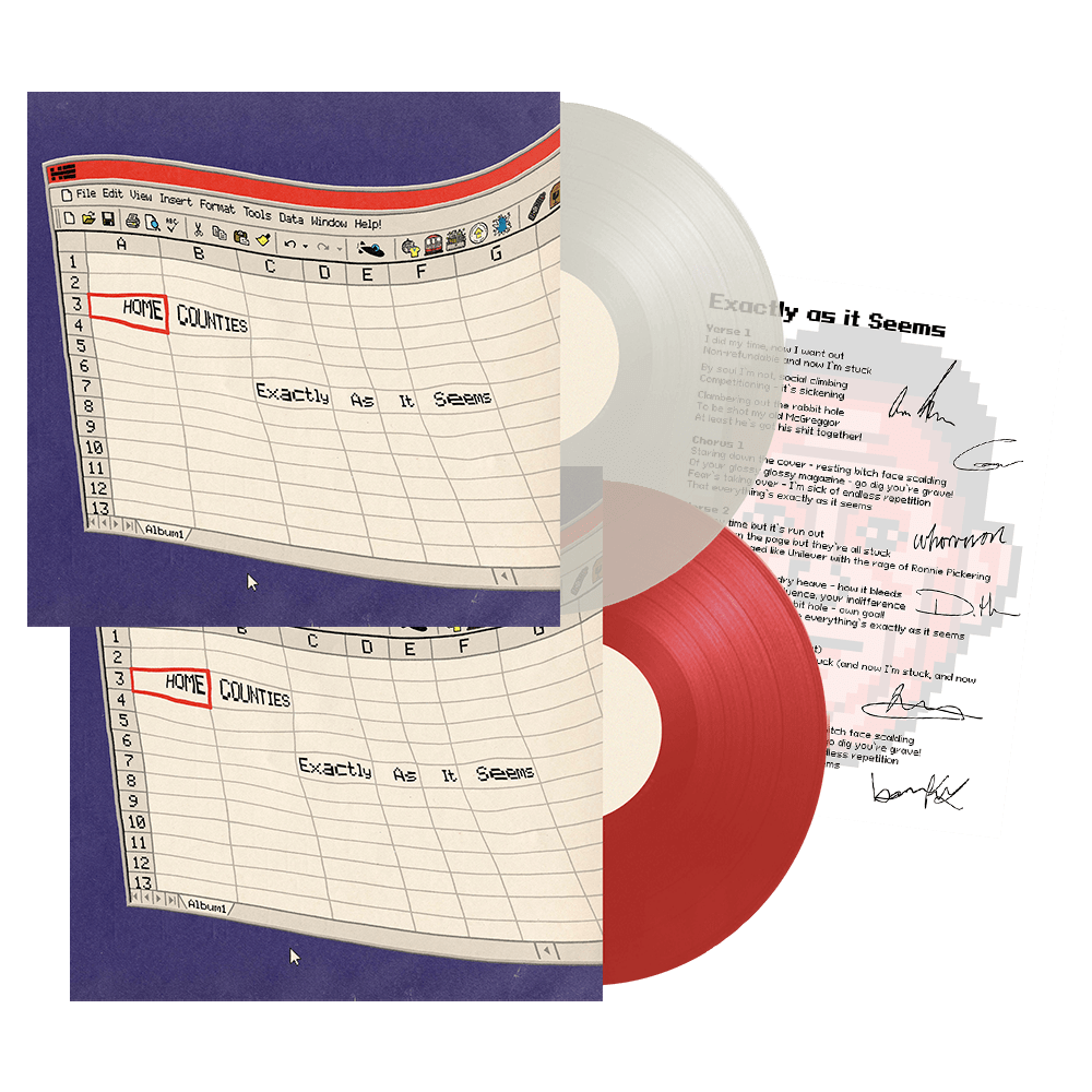 Home Counties - Exactly As It Seems Exclusive Red Vinyl LP + Milky Clear Vinyl LP