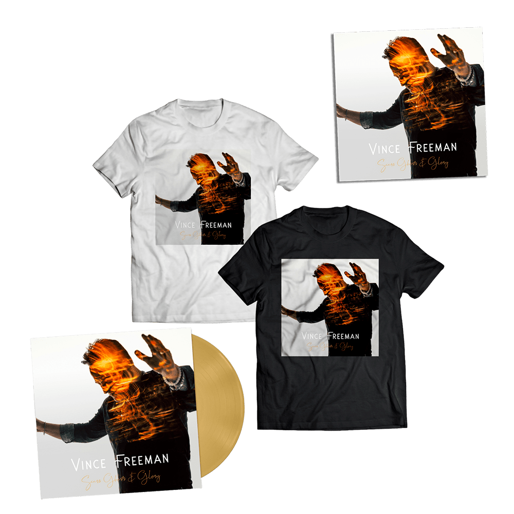 Vince Freeman - Scars-Ghosts & Glory Signed Gold Vinyl-T-Shirt-Print