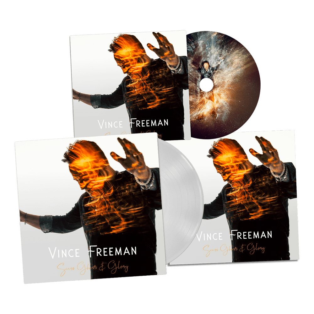 Vince Freeman Print - Scars Ghosts & Glory Signed White Vinyl + Signed CD + Print