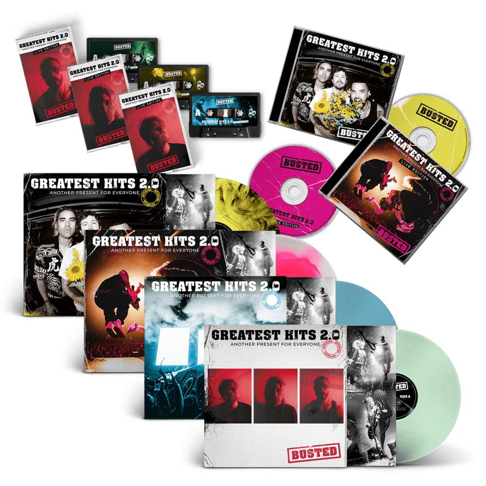 Busted - Greatest Hits 2.0 (Another Present For Everyone) 4 x Double Vinyl + CD + Live Edition CD + 3 Cassettes