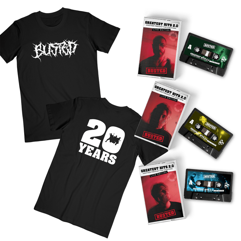 Busted - Greatest Hits 20 Another Present For Everyone 3 x Cassettes-20 Years T-Shirt