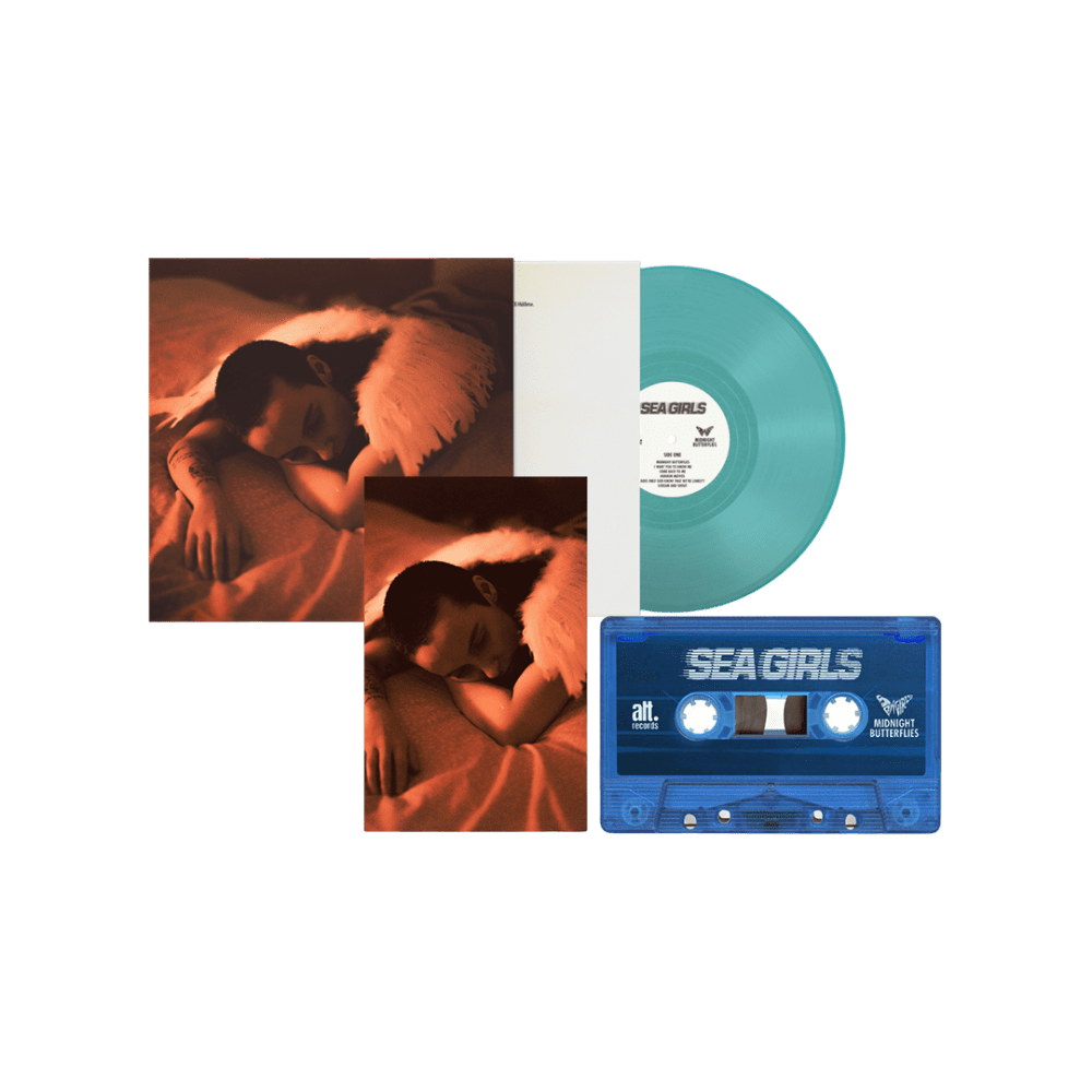 Sea Girls - Midnight Butterflies Petrol ColouRed-Vinyl-Blue Cassette