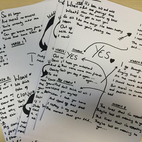 Young Kato - Hand Written Lyric Sheet