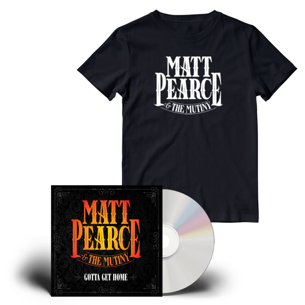 Matt Pearce & The Mutiny - Gotta Get Home CD-White Logo T-Shirt