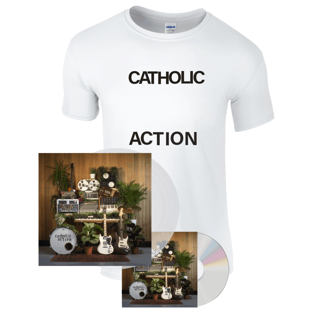 Catholic Action - Celebrated By Strangers Vinyl Album + CD+ T-Shirt Bundle