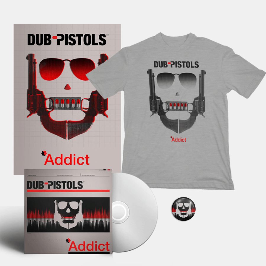 Dub Pistols - Addict CD (Signed) + T-Shirt + Signed A3 Print