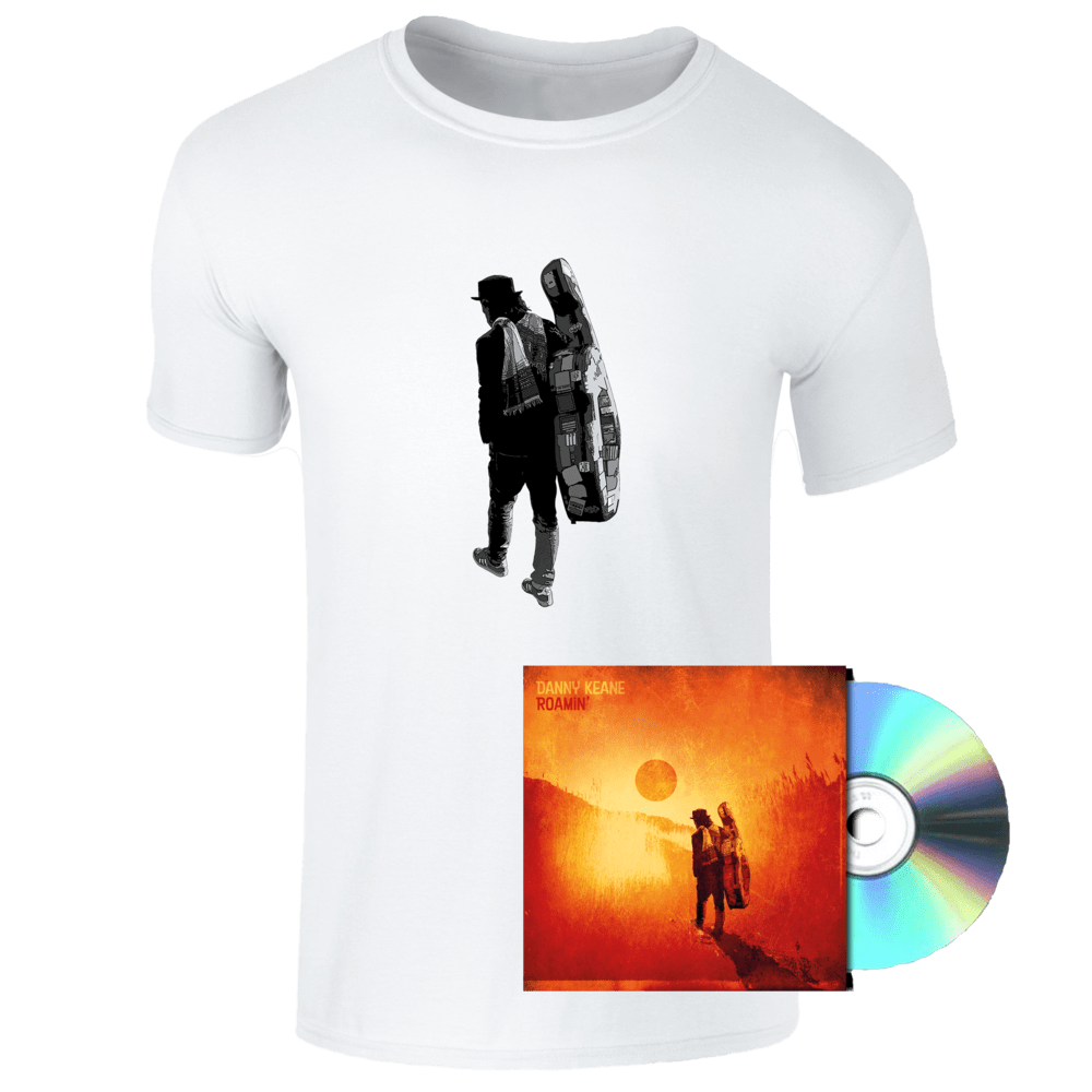 Danny Keane - Roamin- White T-Shirt and CD Bundle