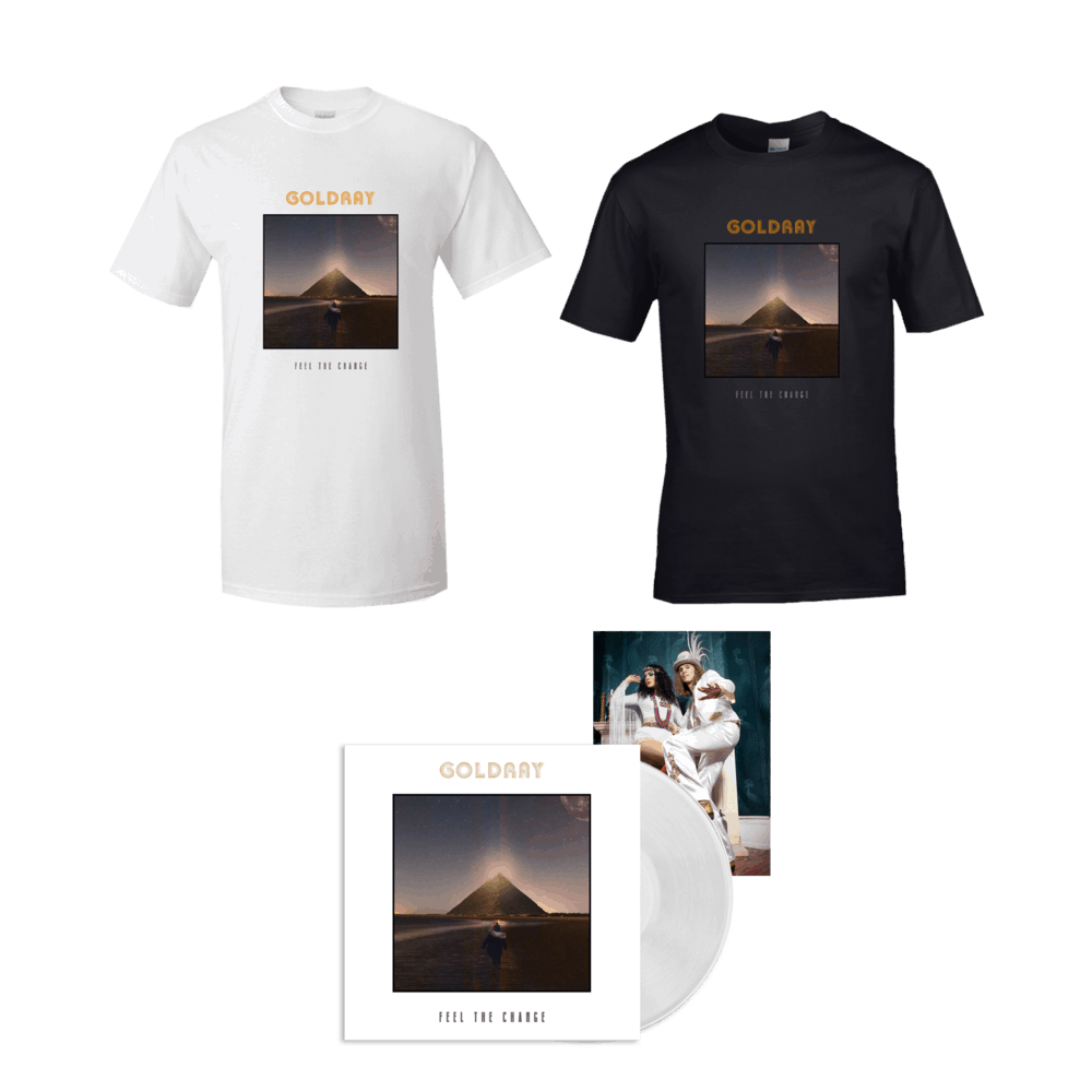 Goldray - Feel The Change- White Gatefold Vinyl-T-Shirt Bundle