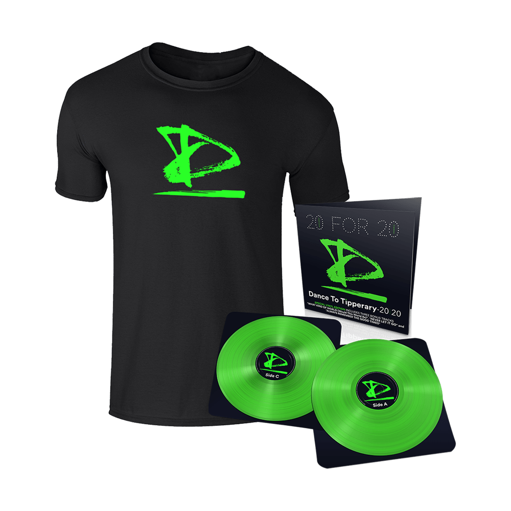 Dance to Tipperary - Logo Tee + 20 For 20 Special Edition Bright Green Double-Vinyl