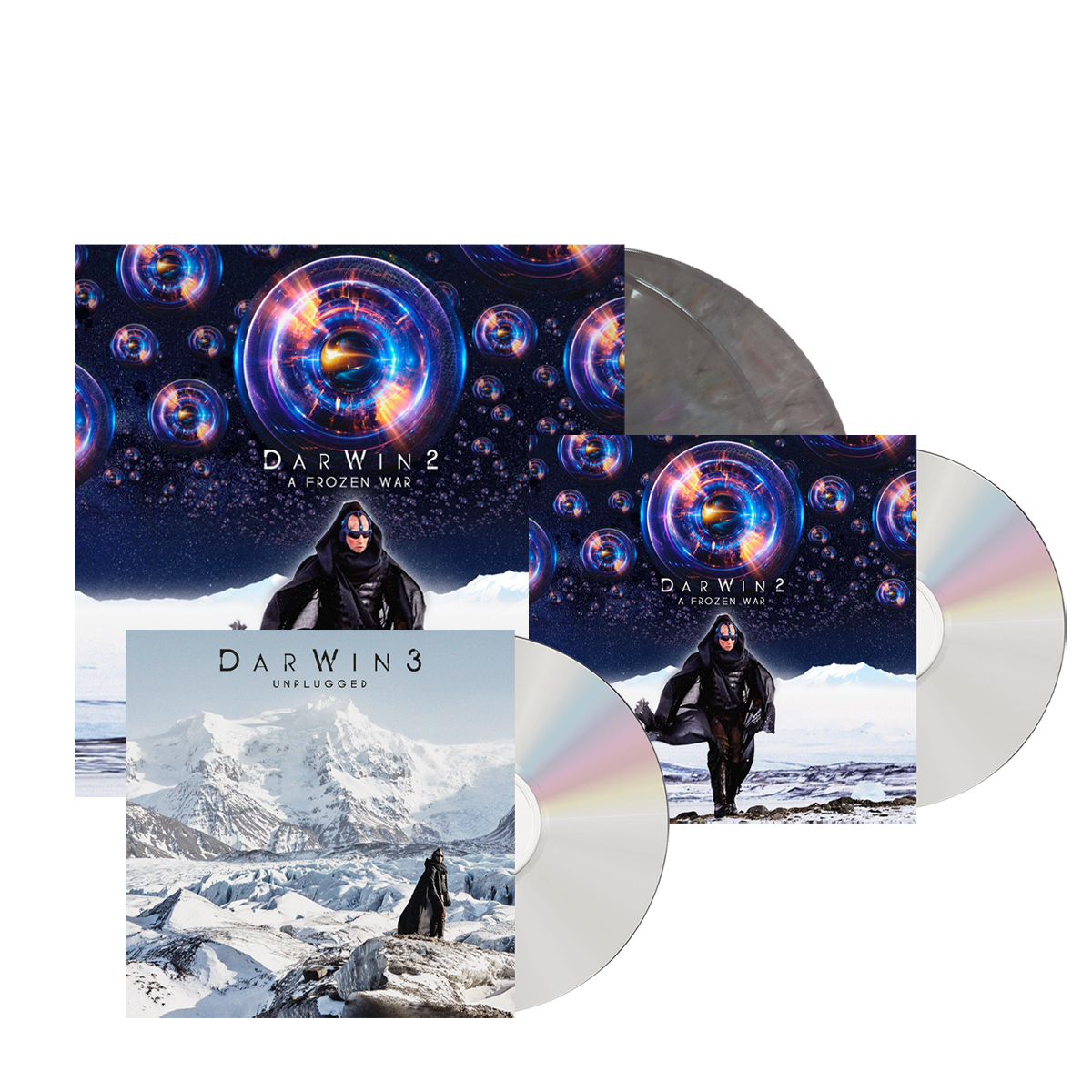 DarWin - Unplugged CD + A Frozen War CD + Double Coloured Vinyl Gatefold LP with 30 x 20 poster