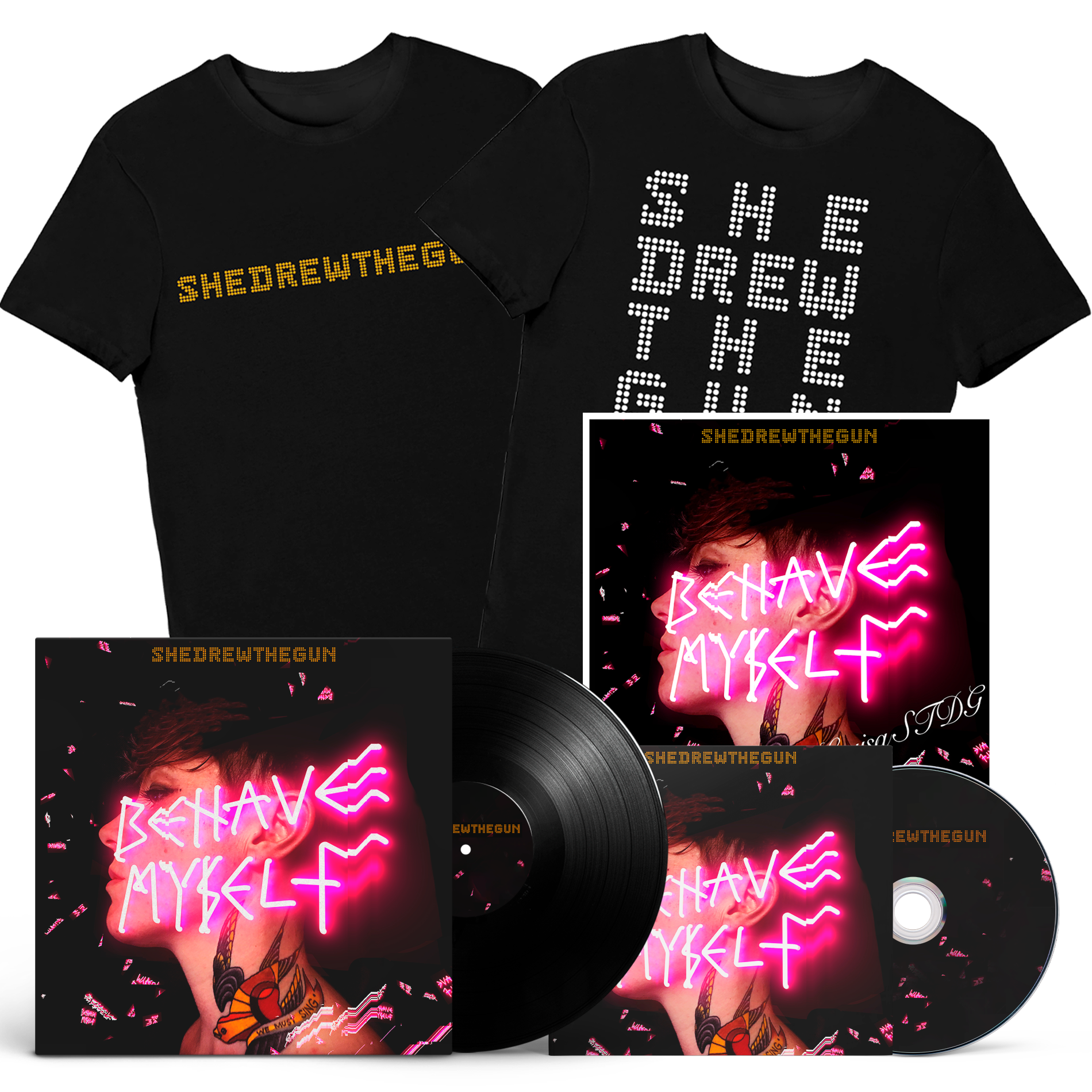 She Drew The Gun - Standard LP & CD & T-Shirt (Includes Signed 12" Print)