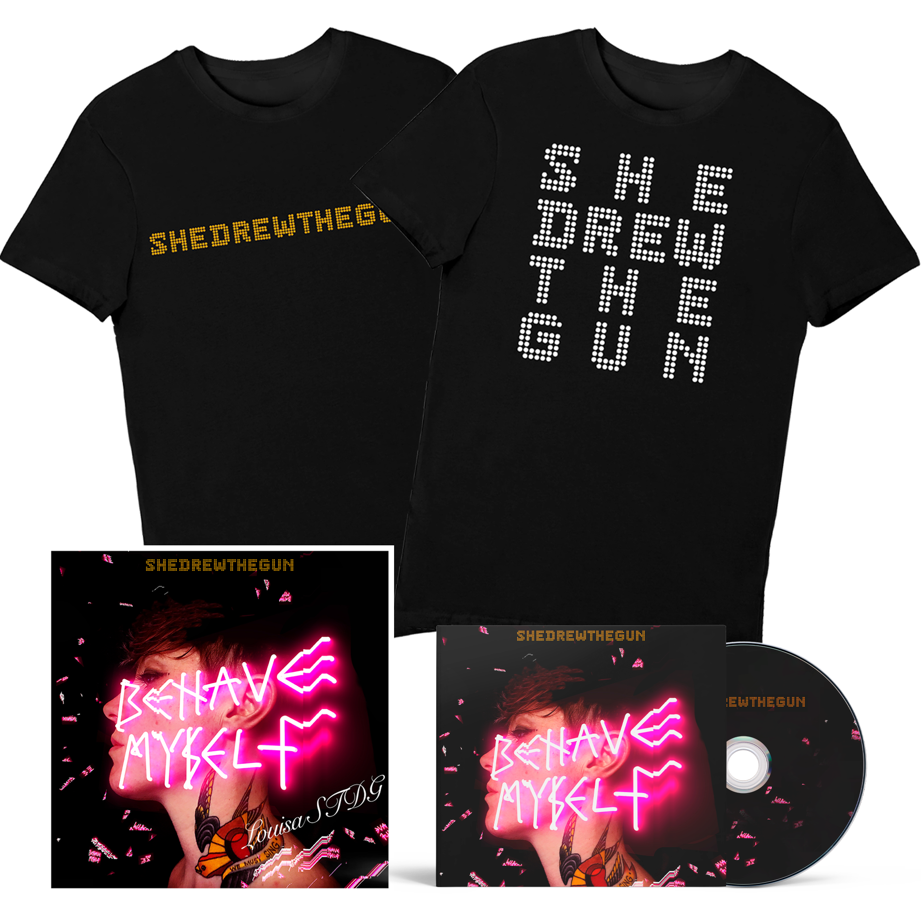 She Drew The Gun - CD & T-Shirt (Includes Signed 12" Print)