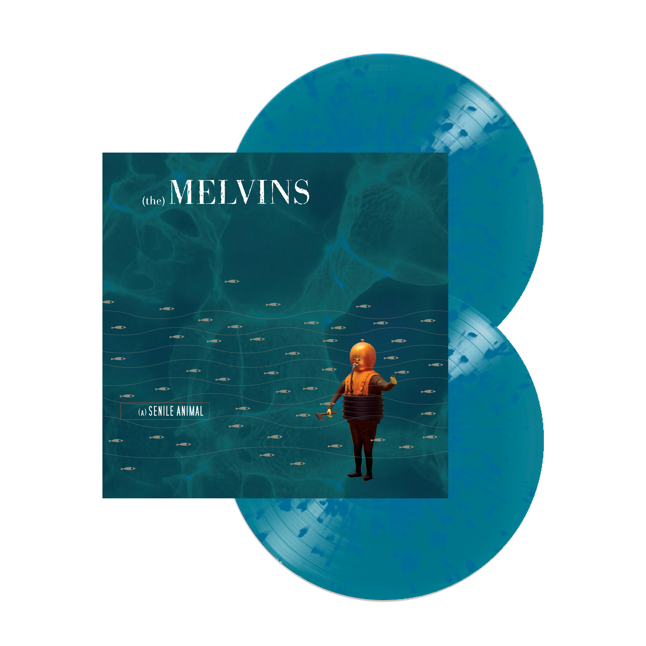 Melvins Vinyl - A Senile Animal - Aqua Blue Splatter Double Vinyl Double Vinyl