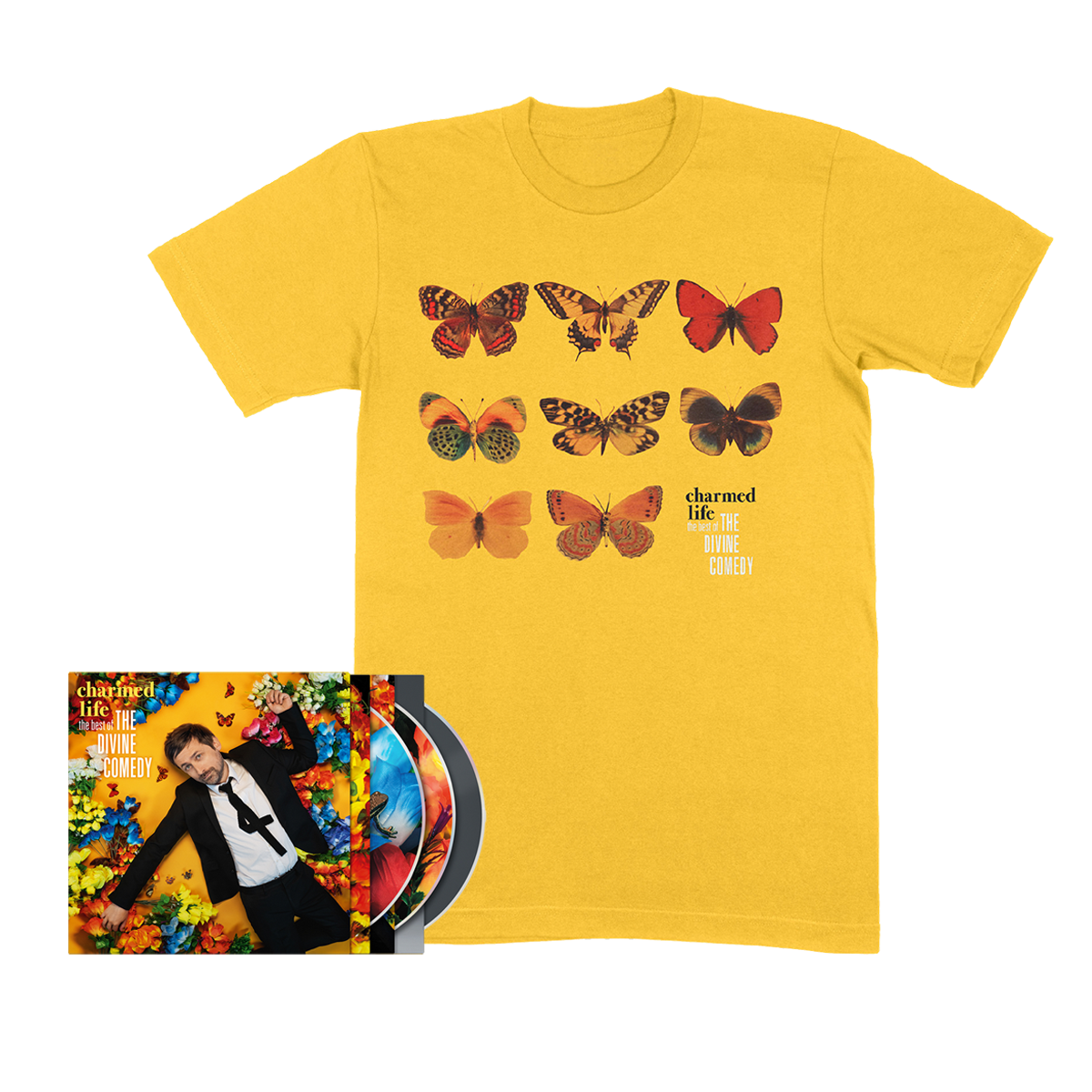 The Divine Comedy - Charmed Life - Deluxe Triple CD + Album T-Shirt (Yellow)