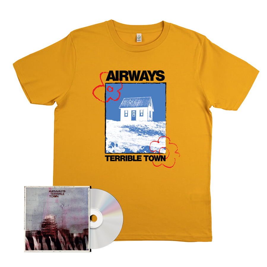 Airways - Terrible Town CD-Mustard T-Shirt