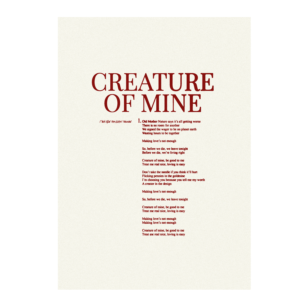 Billie Marten Sheet - Creature Of Mine Lyric Sheet