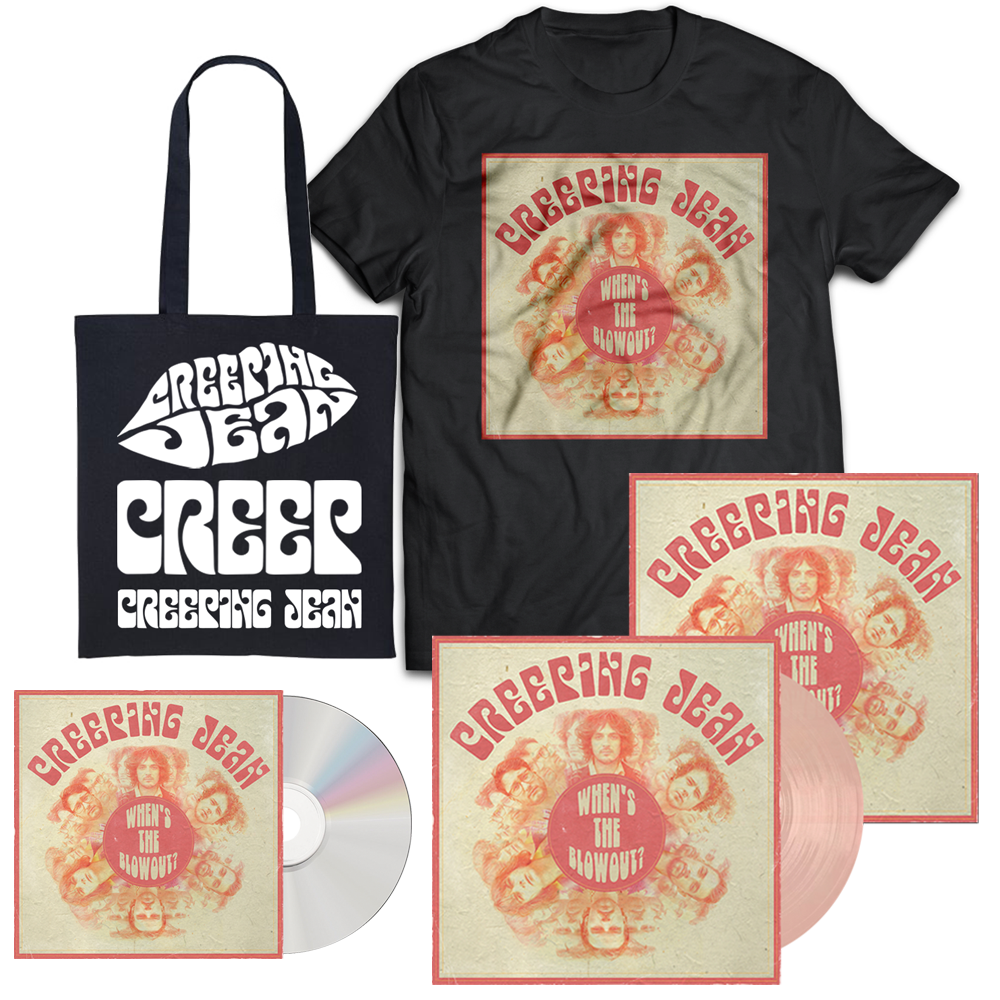 Creeping Jean - When's The Blowout? Signed CD + Marble Pink Vinyl + When's the Blowout T Shirt + 'Creep' Tote Bag (Includes Signed Print)