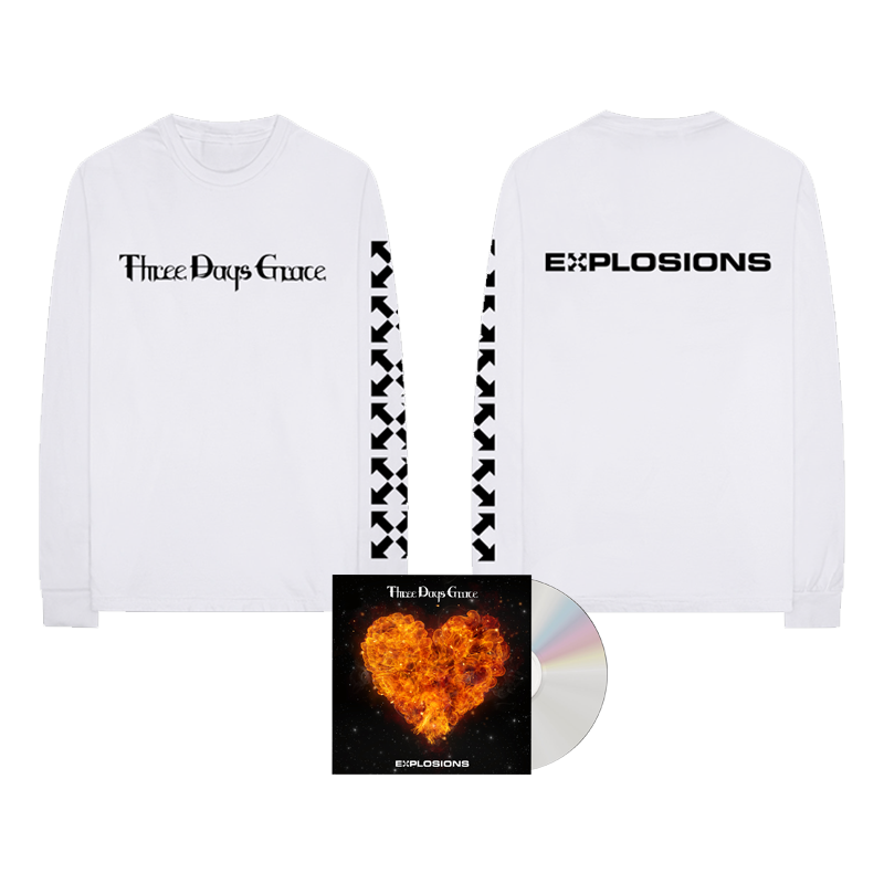 Three Days Grace - EXPLOSIONS CD + Long Sleeve T-Shirt